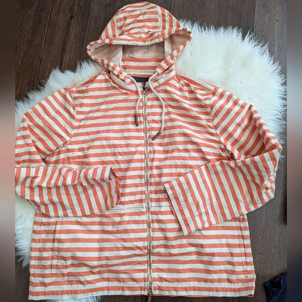 Lafayette 148 New York Joe Lightweight Spring Jacket Rose White Stripe M Medium